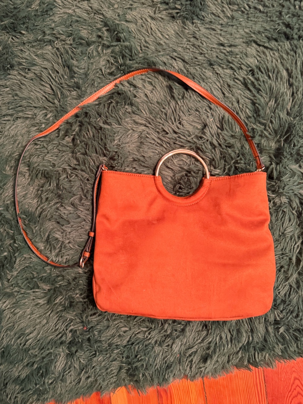 3/$25 ✨ LC Lauren Conrad Brown Gold Ring Handle Shoulder Crossbody Bag